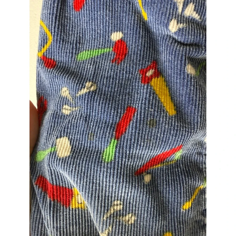 Vintage‎ Oshkosh blue corduroy overalls all over tool print boys size 4
